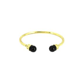 Blue Tiger Eye Brass Bangle