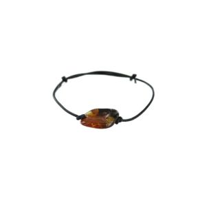 Amber Tumblestone Leather Bracelet