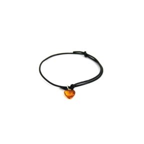 Amber Heart Leather Bracelet