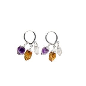 Triple Stone Point Earring