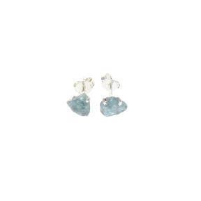 Aquamarine Sterling Silver Stud Earrings