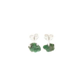 Emerald Rough 925 Stud Earrings