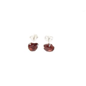 Garnet Silver Stud Earrings