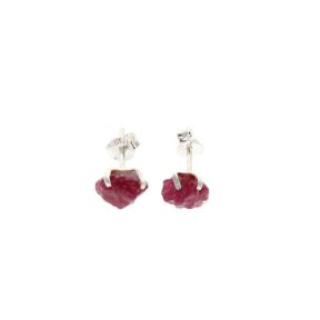 Ruby Sterling Silver Stud Earrings