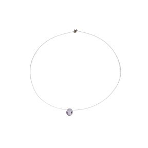 Amethyst Facetted Tear Drop Wire Necklace
