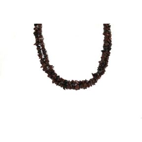 Obsidian, Mahogany Stone Chip Necklace 36