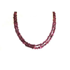 Tourmaline, Pink Stone Chip Necklace  36