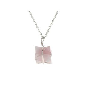 Rose Quartz Merkaba Wire Wrap Pendant
