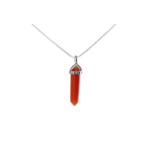 Carnelian Double Point Silver Pendant