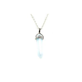 Opalite Double Point Silver Pendant
