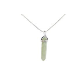 New Jade Double Point Silver Pendant