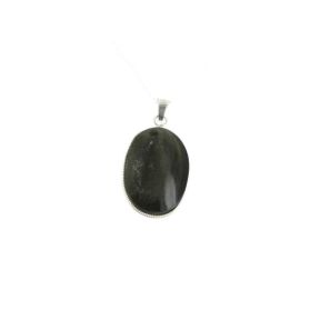 Gold Sheen Obsidian Cabouchon Silver Pendant