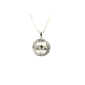Peridot Chalice Well Silver Pendant