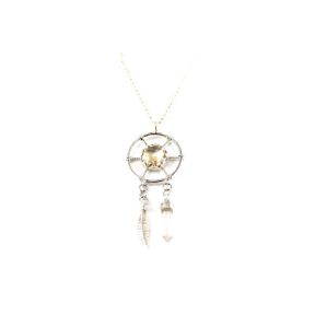 Citrine Dream Catcher Silver Pendant