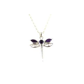Amethyst Dragon Fly Pendant