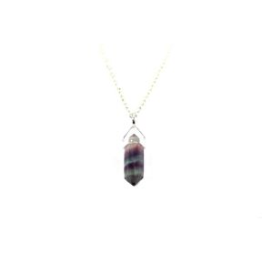 Fluorite Double Point Silver Pendant