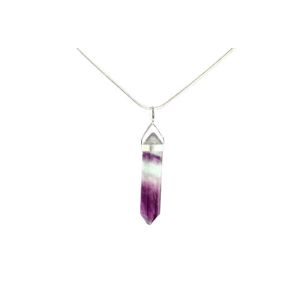 Fluorite Double Point Silver Pendant