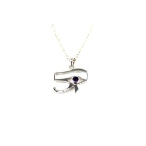 Amethyst Eye of Horus Silver Pendant