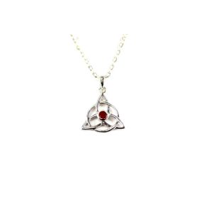 Carnelian Silver Triquetra Pendant