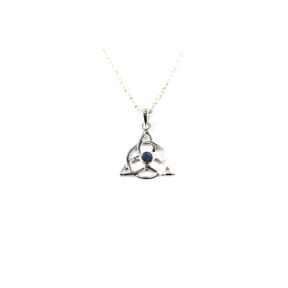 Labradorite Triquetra Silver Pendant
