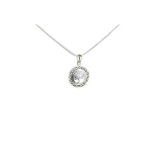 Peridot Bezel Tree of Life Silver Pendant