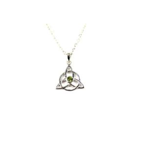 Peridot Triquetra Silver Pendant