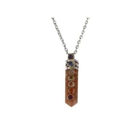 Sunstone Chakra Pencil Pendant