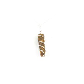 Fossil Jasper Double Point Spiral Pendant