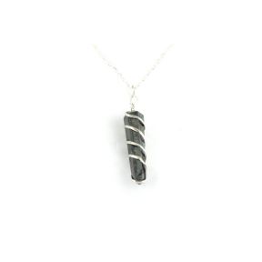 Hematite Double Point Spiral Pendant