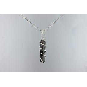 Indigo Gabbro Double Point Spiral Pendant
