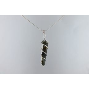 Kambaba Jasper Double Point Spiral Pendant