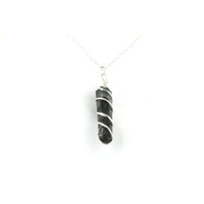 Larvikite Double Point Spiral Pendant