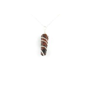Mahogany Obsidian Double Point Spiral Pendant