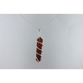Red Jasper Double Point Spiral Pendant