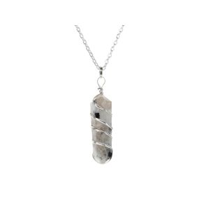 Rainbow Moonstone Spiral Pendant