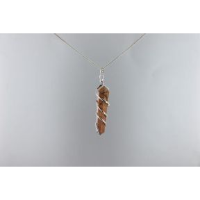 Rhodonite Double Point Spiral Pendant