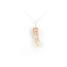 Sunstone Double Point Spiral Pendant