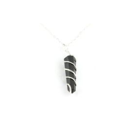 Tourmaline Double Point Spiral Pendant