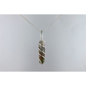 Unakite Double Point Spiral Pendant