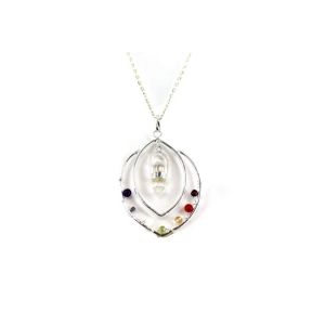 Quartz Point Chakra Flame Pendant