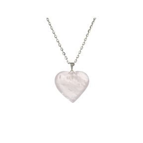 Rose Quartz Heart Pendant - Medium