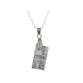 Meteorite Etched Large Pendant