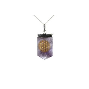 Amethyst Flower Of Life Tongue Pendant