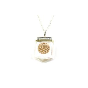 Quartz Flower Of Life Tongue Pendant