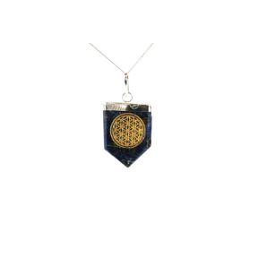Sodalite Flower Of Life Tongue Pendant