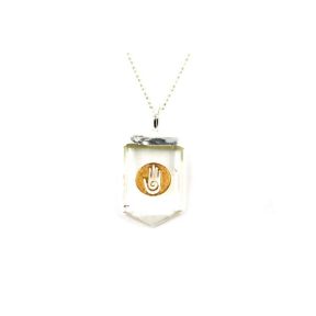 Quartz Healing Hand Tongue Pendant