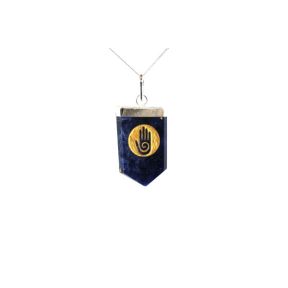Sodalite Healing Hand Tongue Pendant