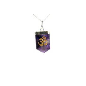 Amethyst OM Tongue Pendant
