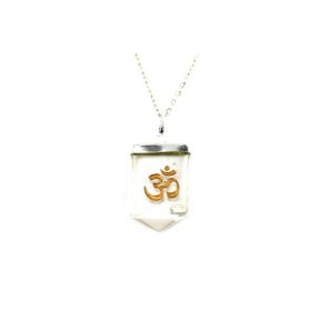 Quartz Om Symbol Tongue Pendant