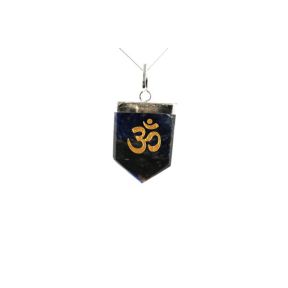Sodalite Om Symbol Tongue Pendant